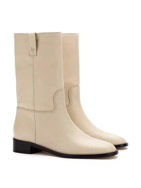 NEW Larroude Barb Boots Ivory Floater Womens 9 Boho Cottagecore Chic Designer